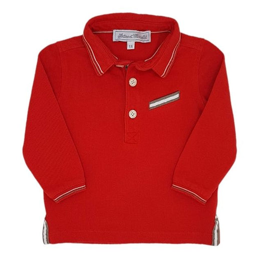 Polo bébé garçon orange, taille 12 mois, marque Tartine et Chocolat - seconde main haut de gamme