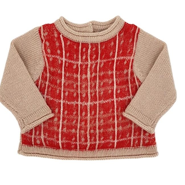 Vêtement BUBERRY bébé mixte d'occasion - Pull bébé 1 mois beige en laine
