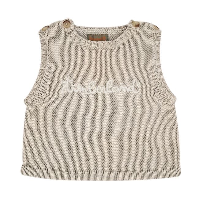 Pull bébé garçon beige sans manches, taille 3 mois, marque Timberland - seconde main premium