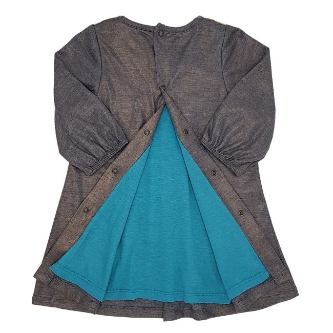 Robe bébé fille BURBERRY 6 mois grise avec doublure turquoise
