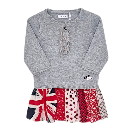 Robe bébé fille grise effet trompe-l’œil, taille 3 mois, marque IKKS - seconde main premium