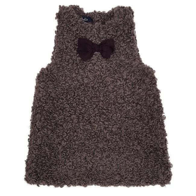 Vêtement bébé fille mode d'occasion - Robe LILI GAUFRETTE 18 mois marron en alpaga