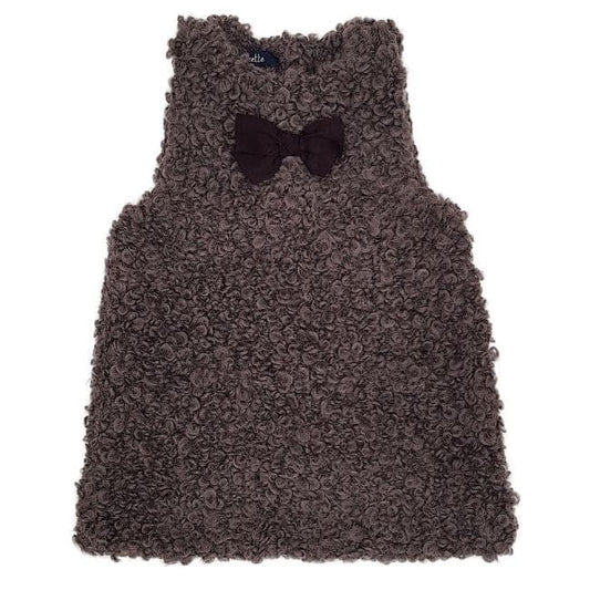 Robe bébé fille en alpaga marron, taille 18 mois, marque Lili Gaufrette - seconde main premium