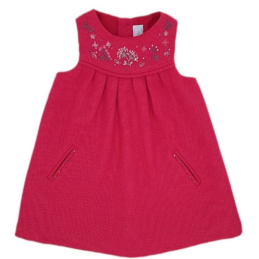 Robe bébé fille rose brodée, taille 6 mois, marque Tartine et Chocolat - seconde main haut de gamme