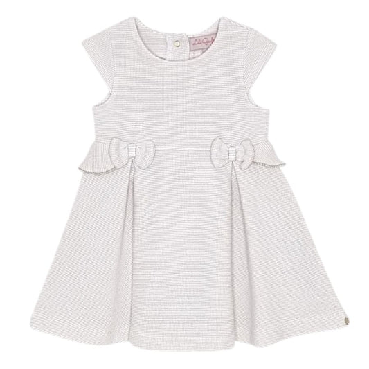Robe de cérémonie bébé fille blanc/doré, taille 6 mois, marque Lili Gaufrette - seconde main premium