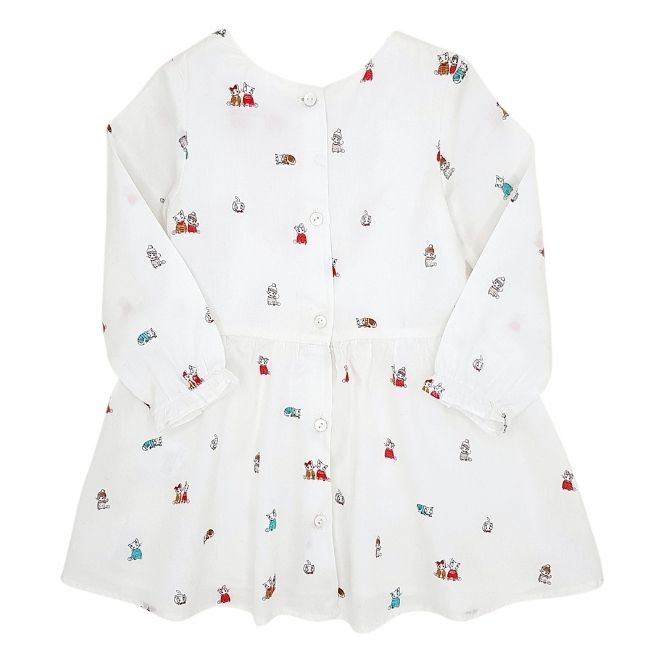 Robe blanche bébé 18 mois LILI GAUFRETTE motif chatons