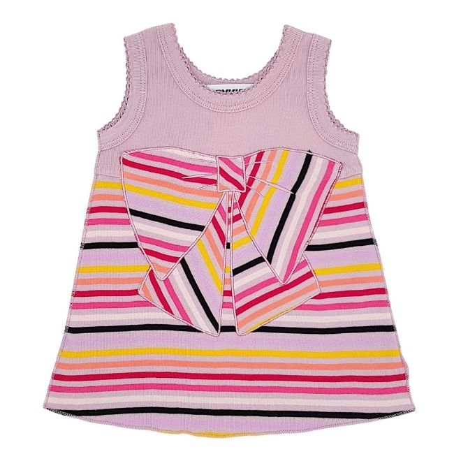 Marque de vêtements RYKIEL BÉBÉ - Robe bébé 3 mois parme à rayures d'occasion