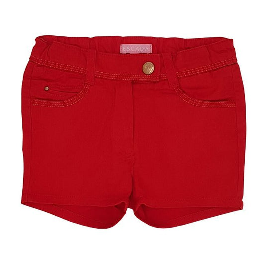 Short uni bébé fille rouge en coton, taille 9 mois, marque Escada - seconde main luxe