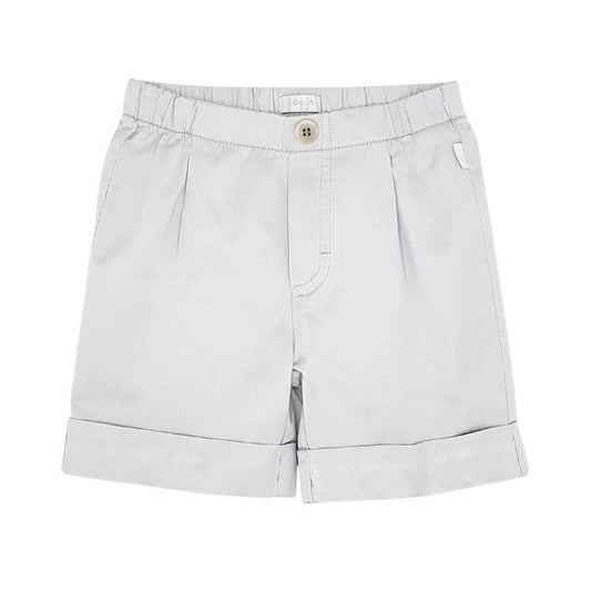 Short à revers bébé fille gris satiné, taille 18 mois, marque Il Gufo - seconde main haut de gamme