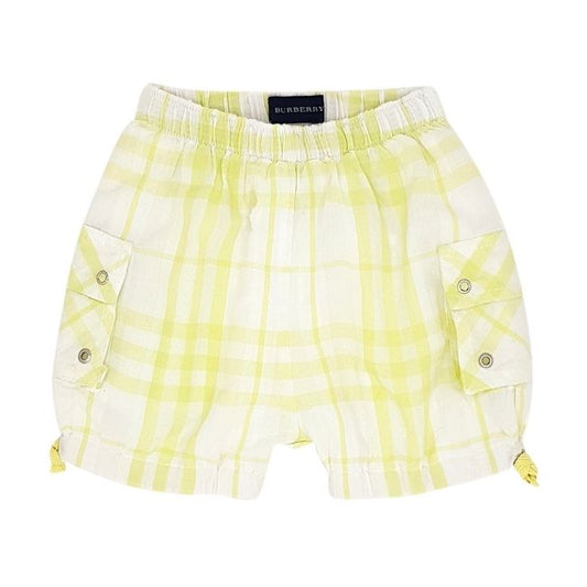 Short à carreaux bébé garçon BURBERRY d'occasion vert anis et blanc