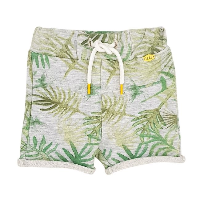 Short bébé garçon de marque IKKS d'occasion 3 mois gris imprimé tropical