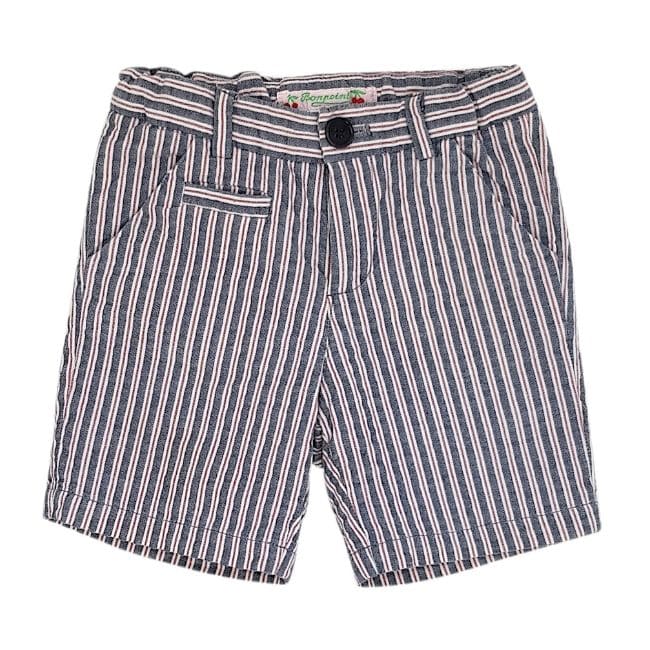 Short bébé garçon gris à rayures, taille 6 mois, marque Bonpoint - seconde main haut de gamme