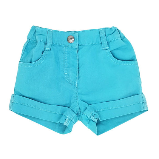 Short à revers bébé fille turquoise, taille 6 mois, marque Chloé - seconde main luxe