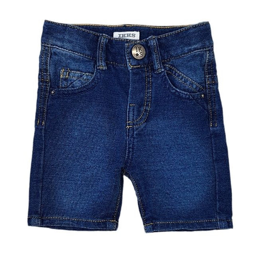 Short à poches bébé garçon bleu jean, taille 6 mois, marque IKKS - seconde main premium