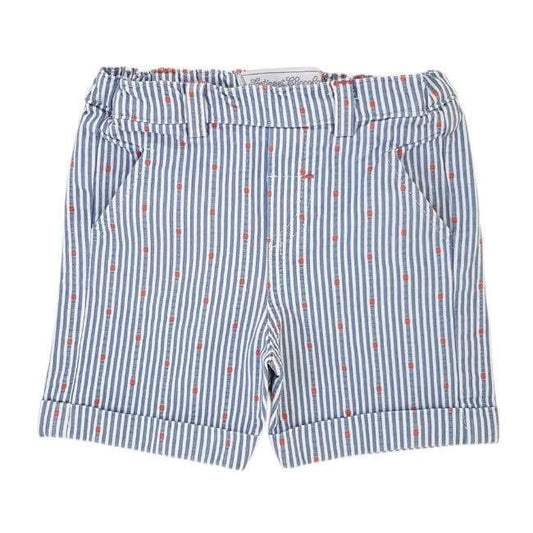 Short à revers bébé garçon bleu à rayures, taille 12 mois, marque Tartine et Chocolat - seconde main haut de gamme