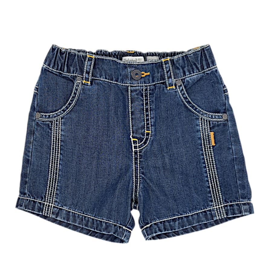 Vêtement bébé garçon de marque TIMBERLAND d'occasion - Short 6 mois en denim bleu