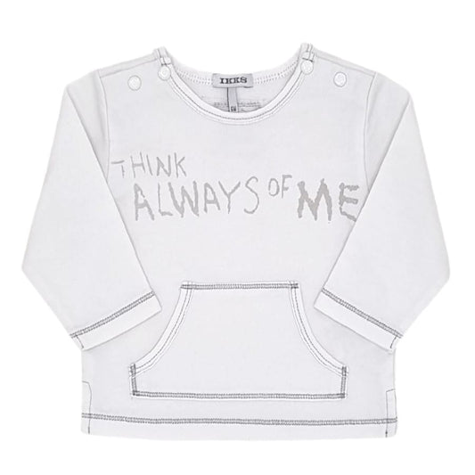 Sweat bébé garçon blanc message imprimé, taille 6 mois, marque IKKS - seconde main premium