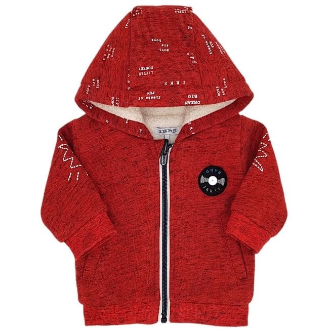 Sweat à capuche bébé garçon rouge, taille 3 mois, marque IKKS - seconde main premium