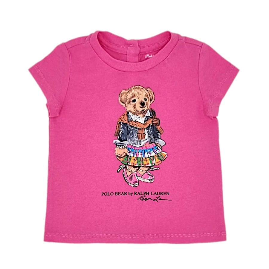 Vêtement RALPH LAUREN bébé fille seconde main - Tee-shirt 3 mois motif ourson