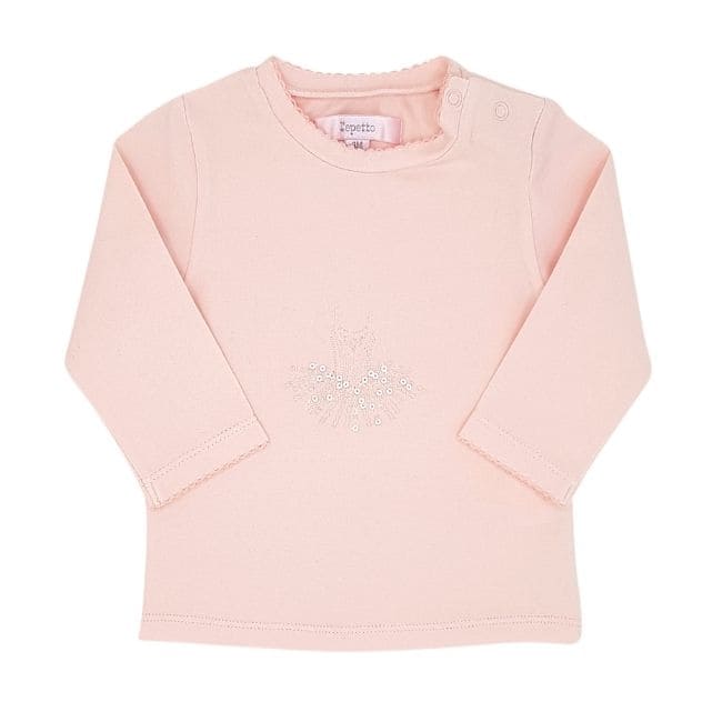 Vêtement REPETTO bébé fille 3 mois d'occasion - Tee-shirt rose saumon à manches longues