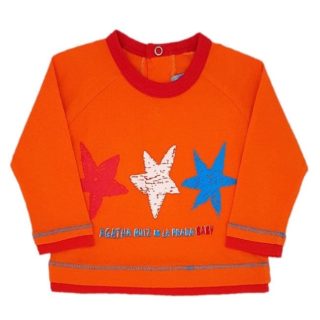 T-shirt bébé garçon orange, taille 3 mois, marque Agatha Ruiz de la Prada - seconde main premium