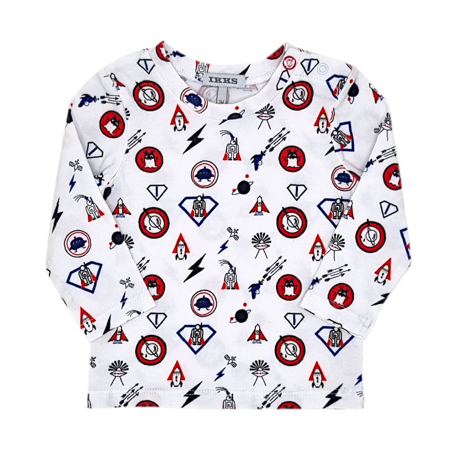Tee-shirt IKKS bébé d'occasion 3 mois blanc imprimé