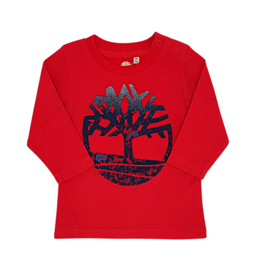Tee-shirt bébé garçon 3 mois TIMBERLAND d'occasion rouge avec logo