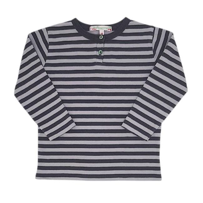 Tee-shirt à rayures bébé garçon d'occasion - Marque chic BONPOINT 18 mois gris