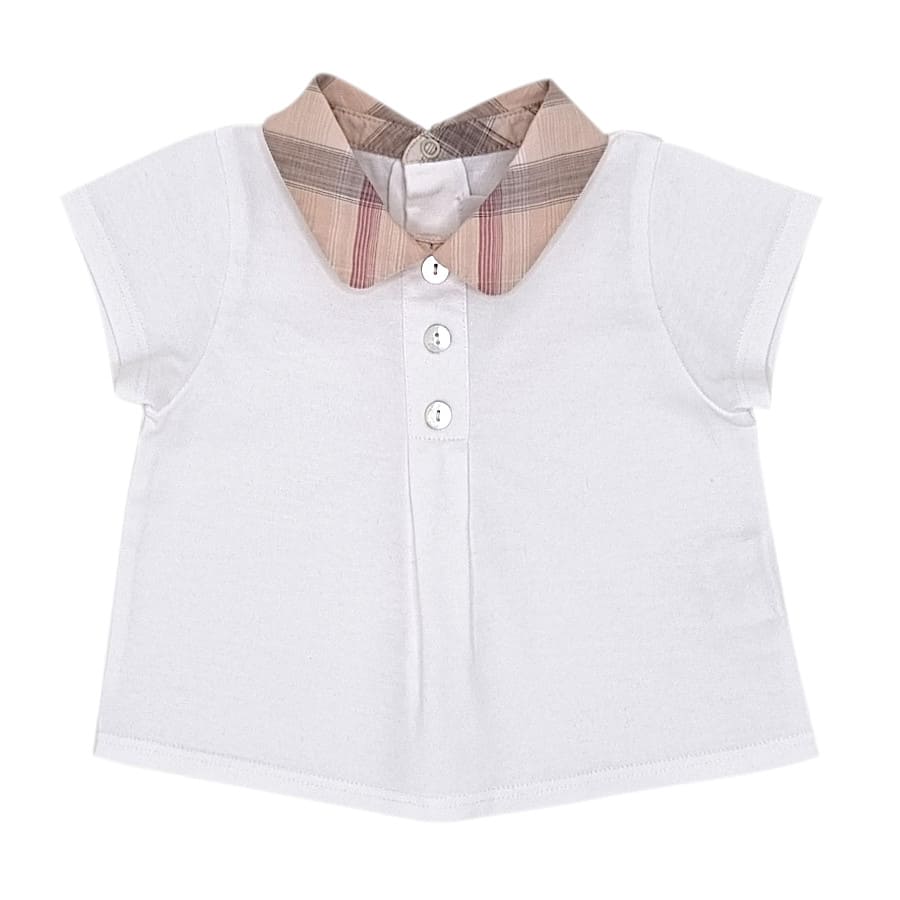 BURBERRY Tee-shirt bébé blanc imprimé check 3 mois seconde main