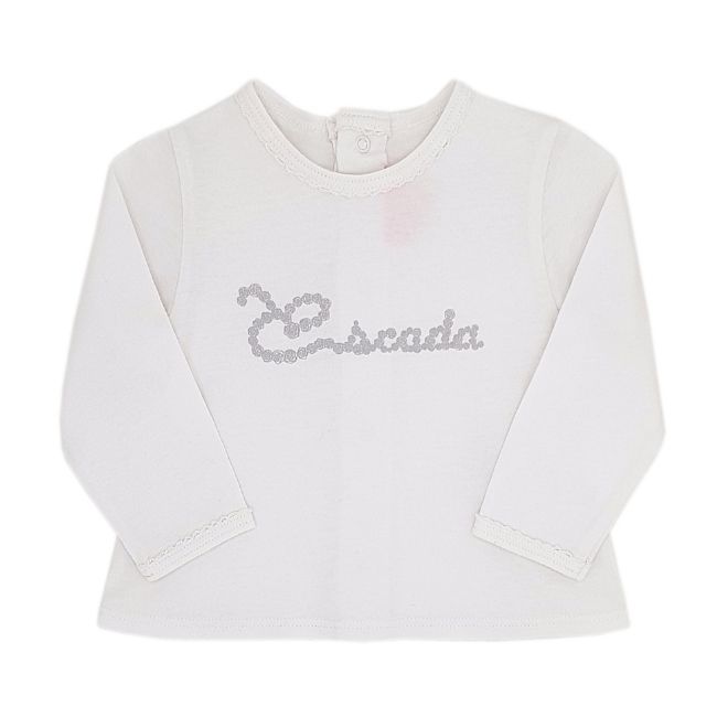 Tee-shirt ESCADA bébé fille d'occasion 3 mois blanc à message