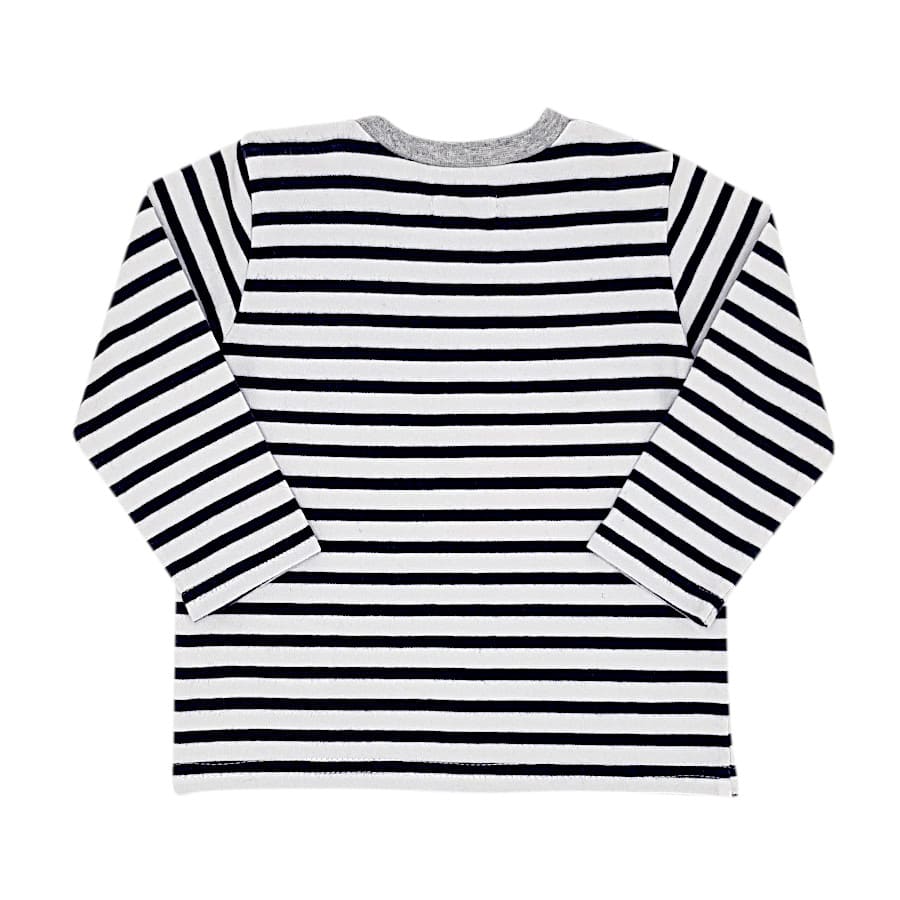 Tee-shirt blanc et bleu IKKS bébé garçon 6 mois