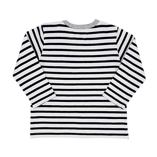 Tee-shirt blanc et bleu IKKS bébé garçon 6 mois