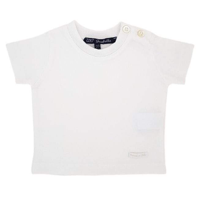 Tee-shirt bébé garçon d'occasion - Marque mode LILI GAUFRETTE 3 mois blanc