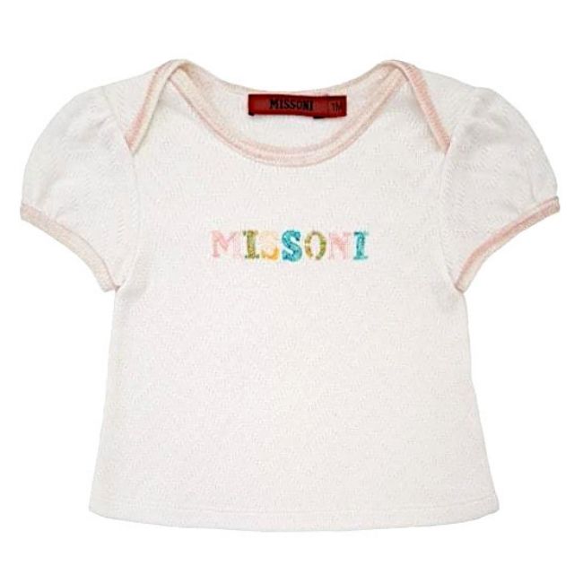 Vêtement d'occasion luxe pour bébé - Tee-shirt bebe fille MISSONI blanc 1 mois
