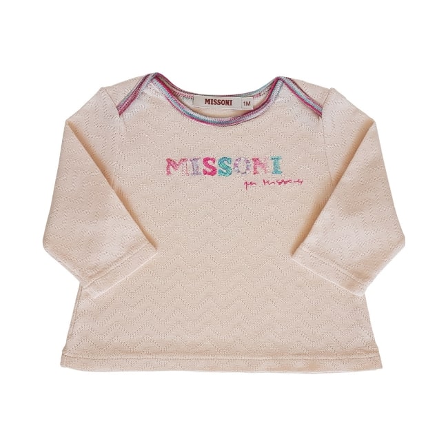 Marque luxe pour bébé - Vêtement d'occasion Tee-shirt bebe fille MISSONI rose 3 mois