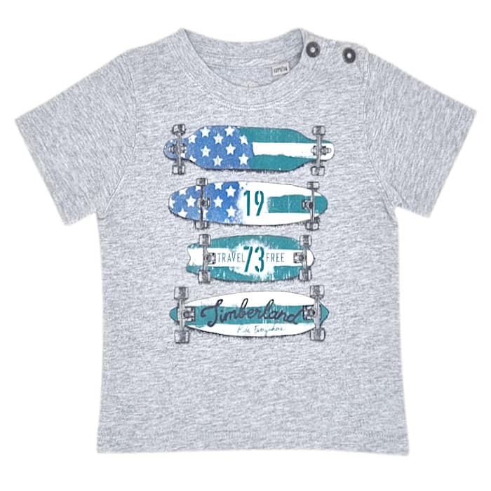 T-shirt bébé garçon seconde main Timberland 12 mois gris