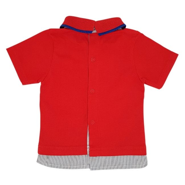 Tee-shirt rouge à col polo TIMBERLAND bébé garçon 3 mois ouverture pressionnée