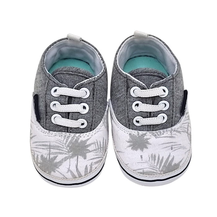 Tennis bébé garçon grises motif palmiers, taille 3 mois, marque IKKS - seconde main premium