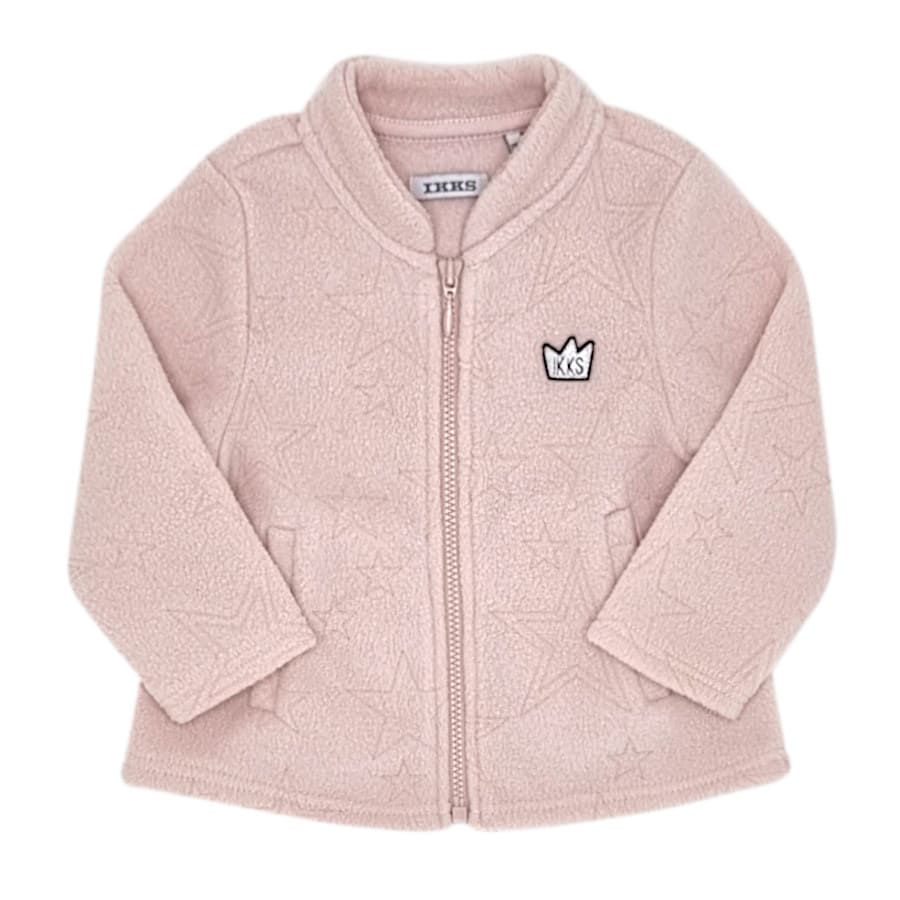 Veste polaire bébé fille 12 mois IKKS seconde main rose pastel col montant