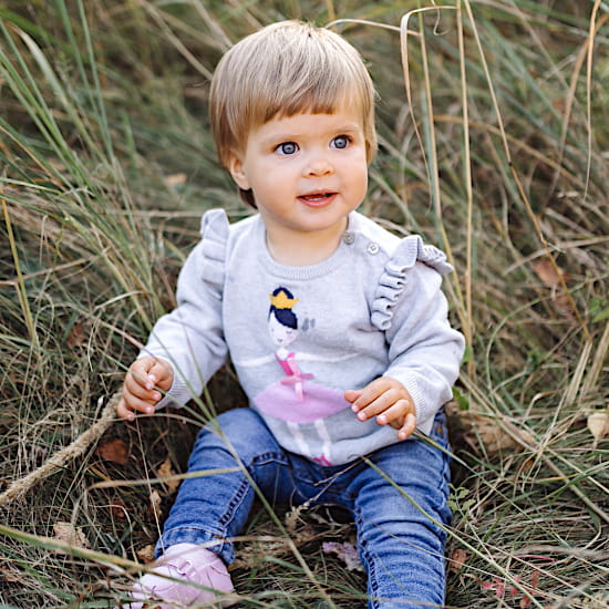 Jean bébé fille bleu coupe slim, occasion, pour un quotidien actif