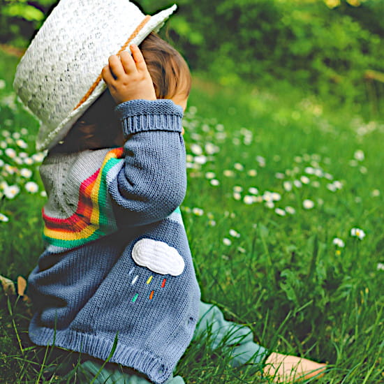 Cardigan bébé fille motif jacquard, occasion, pour toutes les saisons