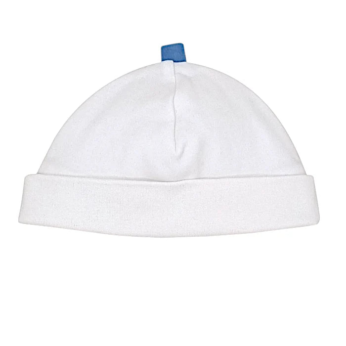 Bonnet de naissance bébé garçon Boss 1 mois, blanc, en coton extensible