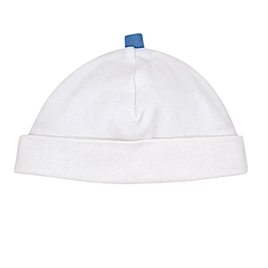 Bonnet de naissance bébé garçon Boss 1 mois, blanc, en coton extensible