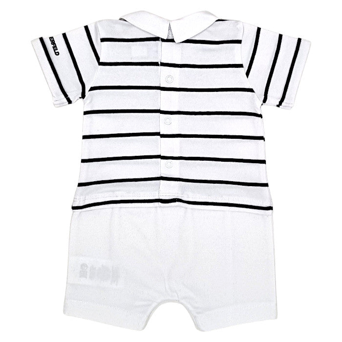 Combinaison bébé blanc/noir manches courtes Karl Lagerfeld, vue de dos, garçon 1 mois