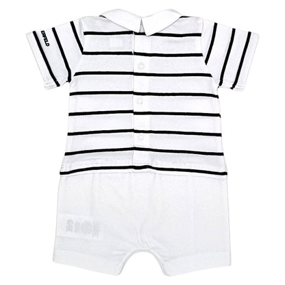 Combinaison bébé blanc/noir manches courtes Karl Lagerfeld, vue de dos, garçon 1 mois