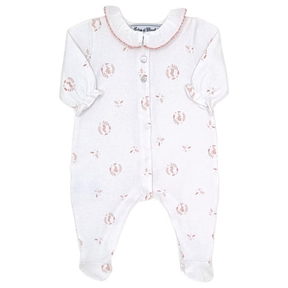 Pyjama bébé fille Tartine et Chocolat, blanc imprimé lapin, taille 3 mois, seconde main haut de gamme, vue de face
