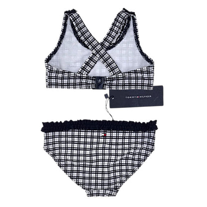 Maillot de bain bébé marine/blanc à carreaux Tommy Hilfiger, vue de dos, fille 6-9 mois