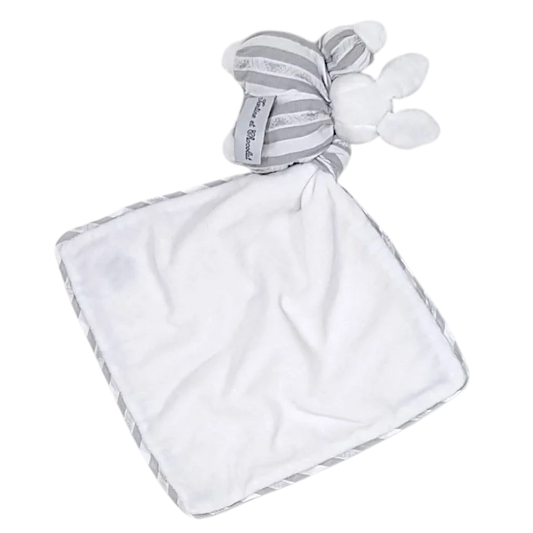 Doudou bébé mixte Tartine et Chocolat taille unique, blanc/gris, carré en micro velours