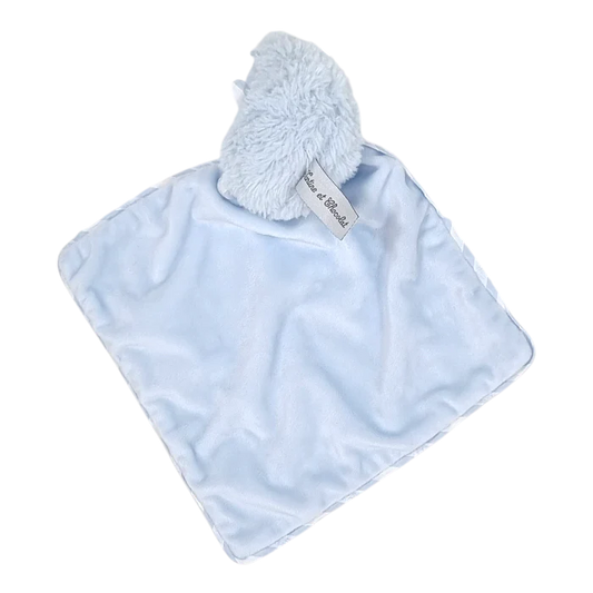 Doudou bébé garçon Tartine et Chocolat taille unique, bleu ciel, carré finition rayures Garda