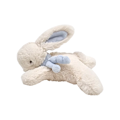 Peluche bébé garçon écru/bleu lapin allongé, taille unique, marque Jacadi - seconde main haut de gamme